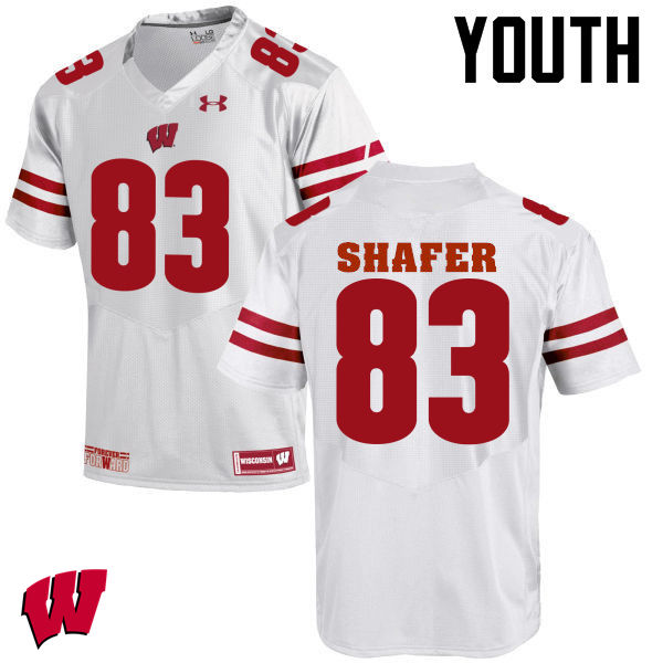 Youth Wisconsin Badgers #83 Allan Shafer College Football Jerseys-White - Click Image to Close